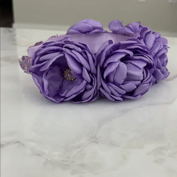 Used Purple Floral Headband - Picture 3 of 6